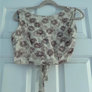 no sleeve floral crop top. Size S.